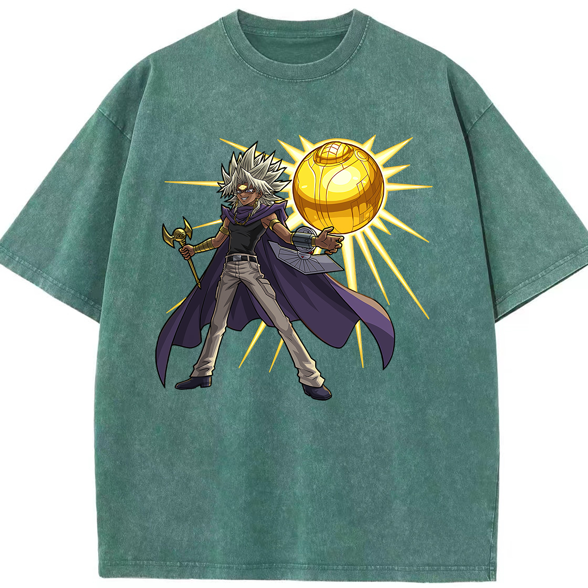 （画像用） 遊☆戯☆王 Yu-Gi-Oh! 綿100% ヴィンテージ風 半袖Tシャツ（フロントプリント）